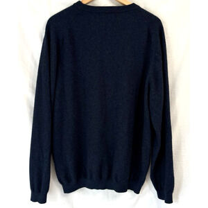 Daniel Bishop Men's Size XL Navy Blue 100% 2 Ply Cashmere Pullover Sweater Crew
